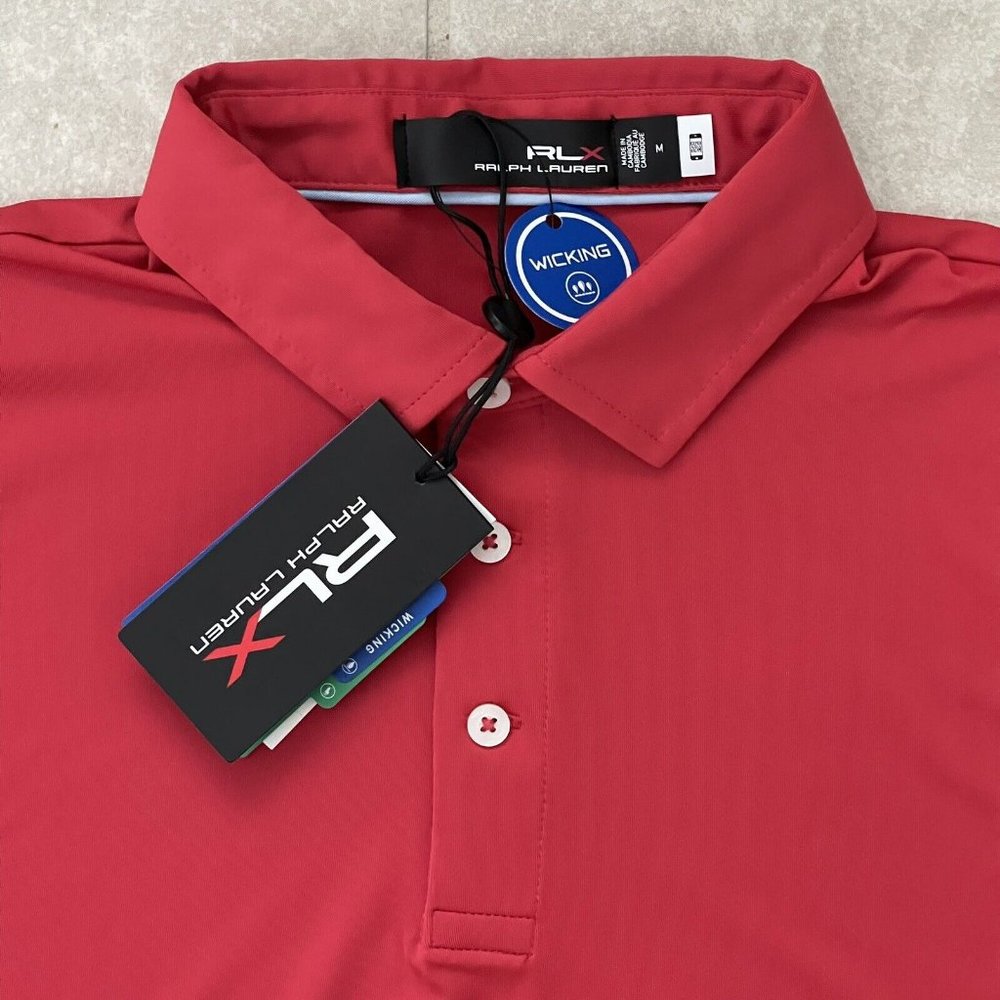 RLX Ralph Lauren Performance Golf Solid Red Polo Shirt Men's New